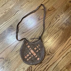 LUCKY BRAND ROBERTSON‎ CONVERTIBLE HOBO TAUPE BROWN LEATHER PURSE BAG BOHO